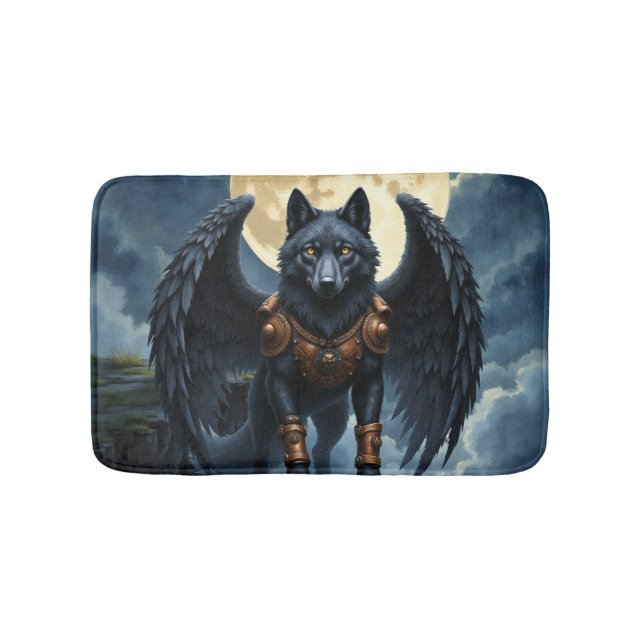 Tapete De Banheiro Guardião da Lua – O Lobo de Asa Preta (frente)
