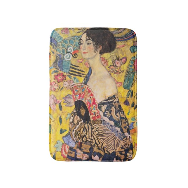 Tapete De Banheiro Gustav Klimt - Senhora com ventilador (Frente Vertical)