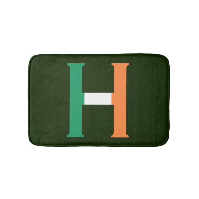 Tapete De Banheiro H Monograma sobreposto à Irish Flag bmcnt (frente)