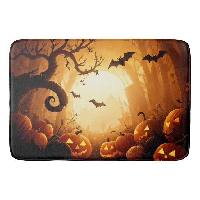 Tapete De Banheiro Halloween/Bat/Pumpkin/Fall (Frente)