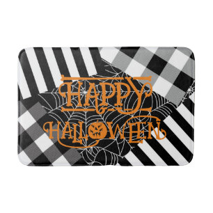 Tapete De Banheiro Halloween de retalhamento na Web em Aranha Preta e