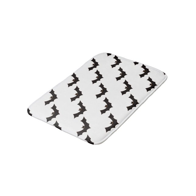 Tapete De Banheiro Halloween, Padrão De Morcegos, Truque Ou Tratament (Angulado)