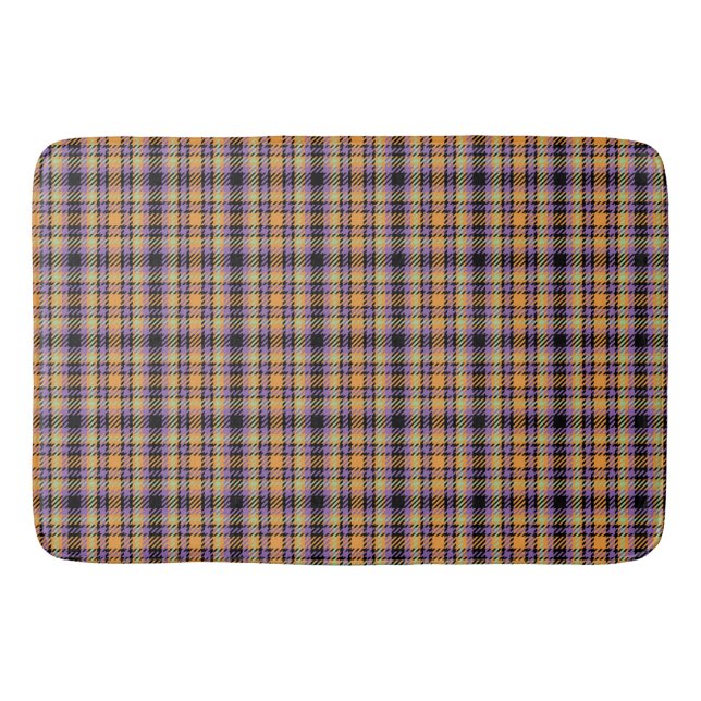 Tapete De Banheiro Halloween Xadrez Tartan (Frente)