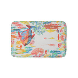 Tapete De Banheiro Handpainted watercolor marine biology ocean fish