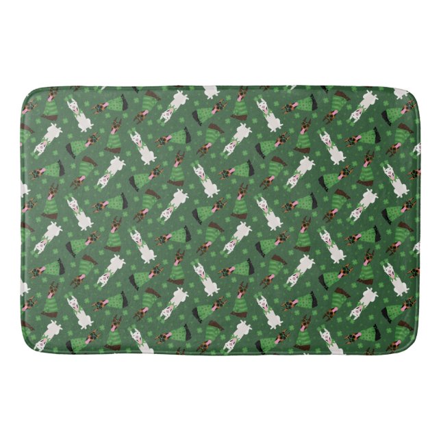 Tapete De Banheiro Happy Dia de São Patrício Dobermann Dogs (Frente)