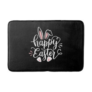 Tapete De Banheiro Happy Easter Cute Bunny Rabbit Easter Day