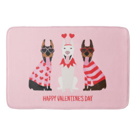 Tapete De Banheiro Happy Valentines Day Dobermann Dogs