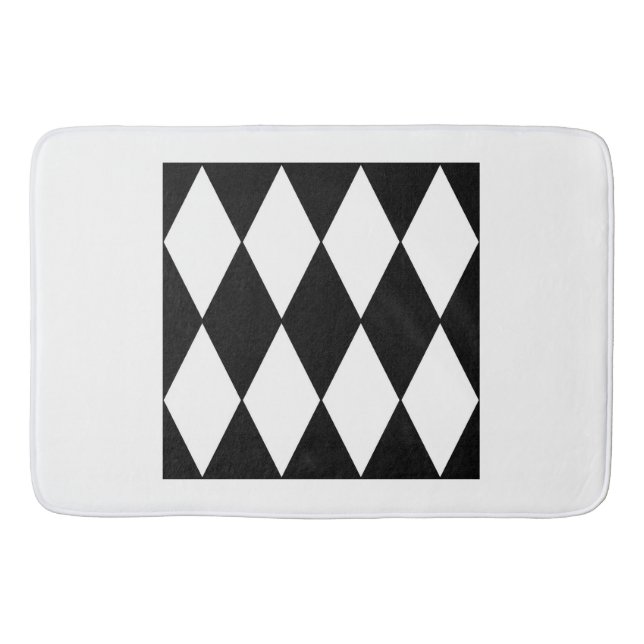 Tapete De Banheiro harlequin preto e branco (Frente)
