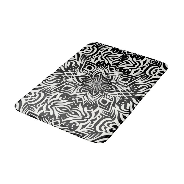 Tapete De Banheiro Harmonia Preto e Branco (Angulado)