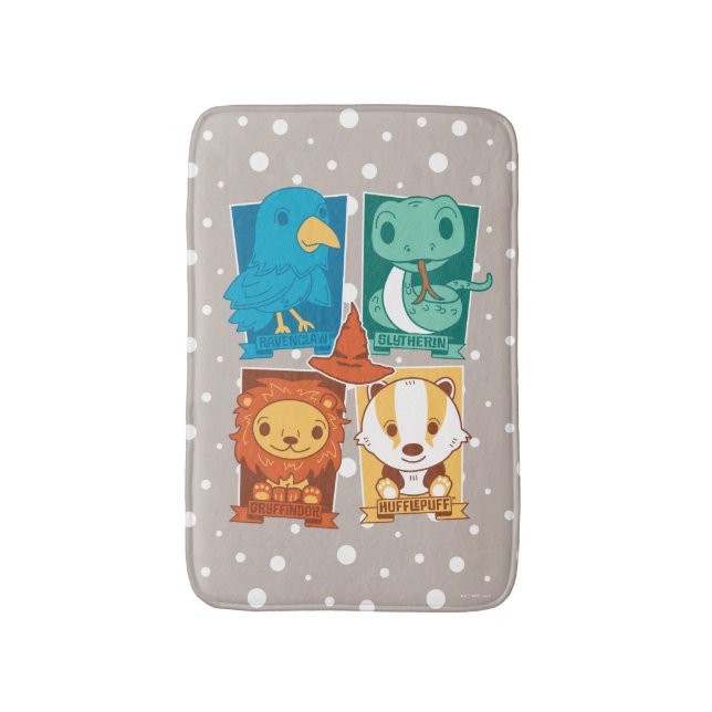 TAPETE DE BANHEIRO HARRY POTTER™ | CASAS DE HOGWARTS™ (Frente Vertical)