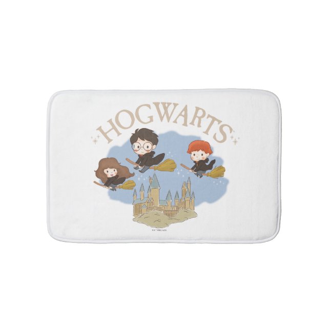 Tapete De Banheiro HARRY POTTER™, Hermione e Ron voam sobre HOGWARTS™ (frente)