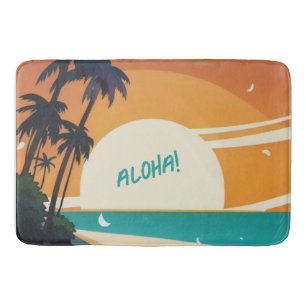 Tapete De Banheiro Havaiano/Aloha/Tropical/praia