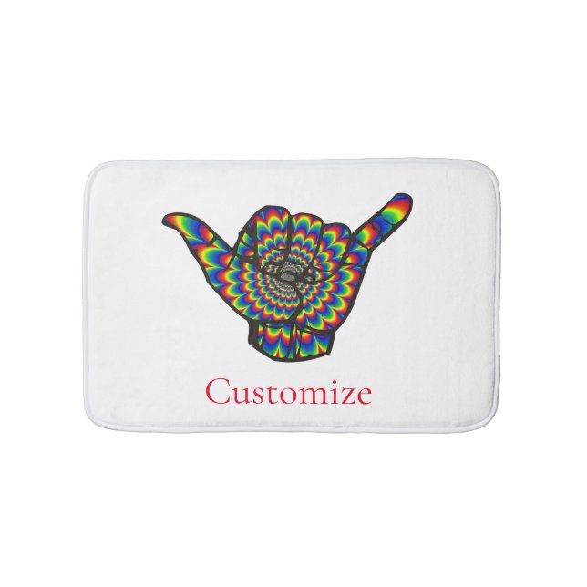 Tapete De Banheiro Hawaiian Shaka Psychedelic Thunder_Cove (frente)