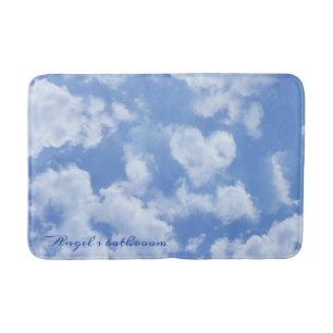 Tapete De Banheiro Heart Cloud Sky Cute Modern Blue Adicione seu nome