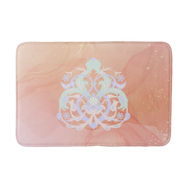 Tapete De Banheiro Heart Garden – Blue & Green Floral Design (Frente)