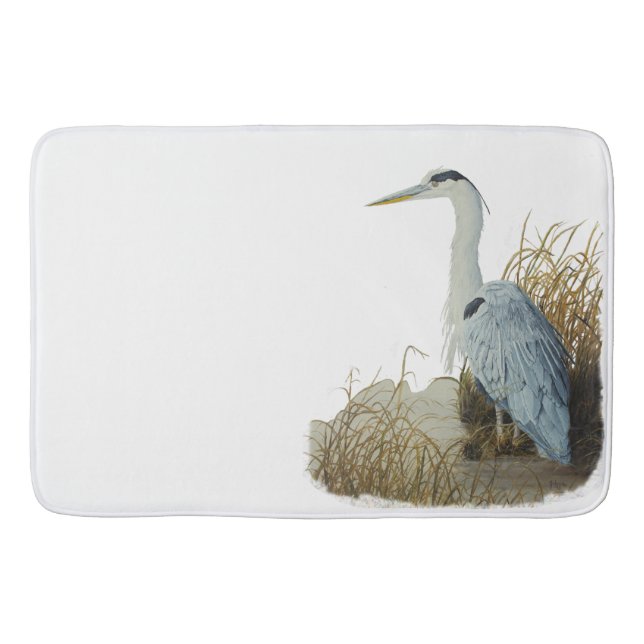 Tapete De Banheiro Heron Em Marsh Edge Bath Mat (Frente)