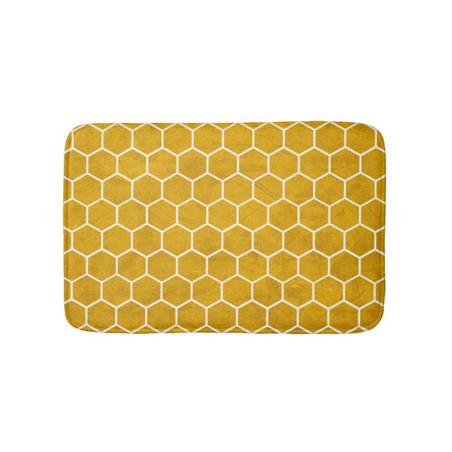 Tapete De Banheiro Hexagonal Hexagonal Amarelo (frente)