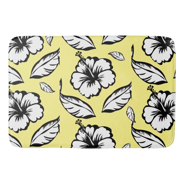 Tapete De Banheiro Hibiscus Floral (Frente)