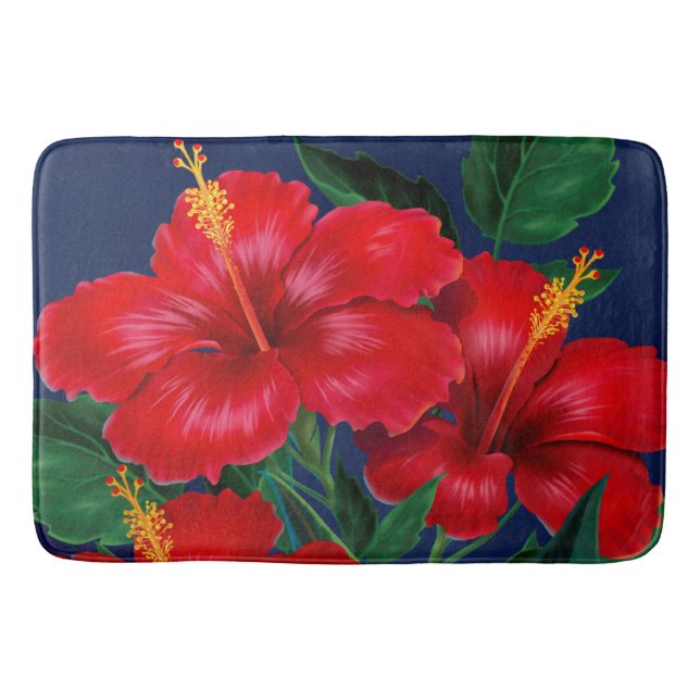 Tapete De Banheiro Hibiscus Havaiano (Frente)