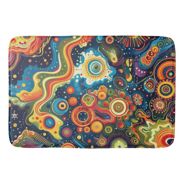 Tapete De Banheiro Hippie Art Bath Mat (Frente)