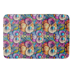 Tapete De Banheiro Hippie Trippy Colorful Owl