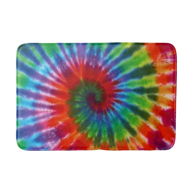 Tapete De Banheiro Hippy 60s 70s Tie Dye (Frente)