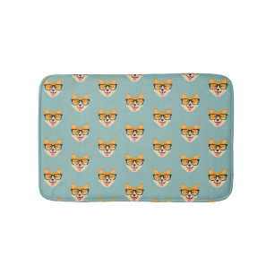 Tapete De Banheiro Hipster Engraçado - Padrão Corgi