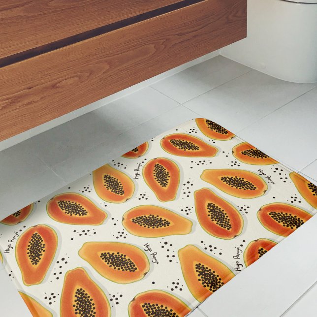 Tapete De Banheiro Hiya Papaya Pattern (Hiya Papaya Bath Mat)