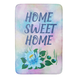 Tapete De Banheiro Home Sweet Colorful Watercolor Texto Floral