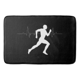 Tapete De Banheiro Homem Runners Silhouette HeartBeat Line