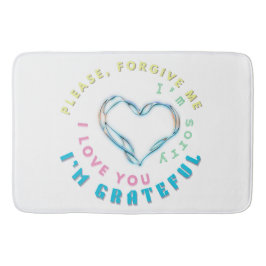 Tapete De Banheiro Ho'oponopono Healing Mantra - Azul Claro Espiritua