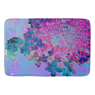 Tapete De Banheiro Hortênsia Limelight Azul Escuro e Magenta Elegante