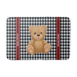 Tapete De Banheiro Houndstooth Bear Home,