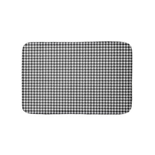 Tapete De Banheiro Houndstooth preto e branco