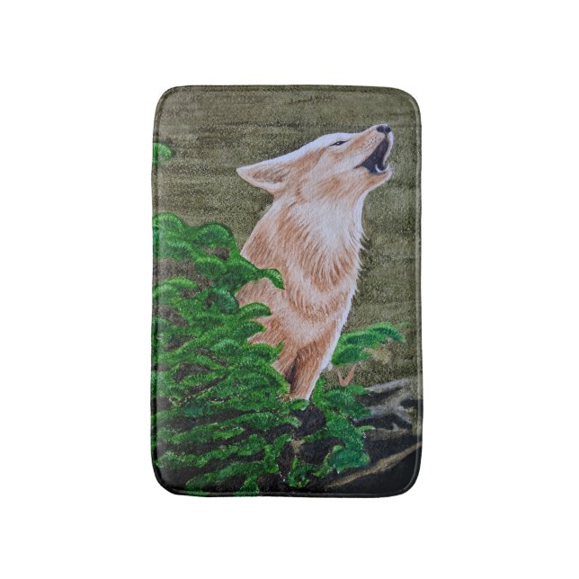 Tapete De Banheiro Howling Coyote (Frente Vertical)