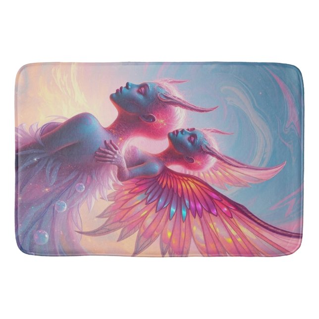 Tapete De Banheiro Hüterinnen des Himmels – Elara & Vireya (Frente)