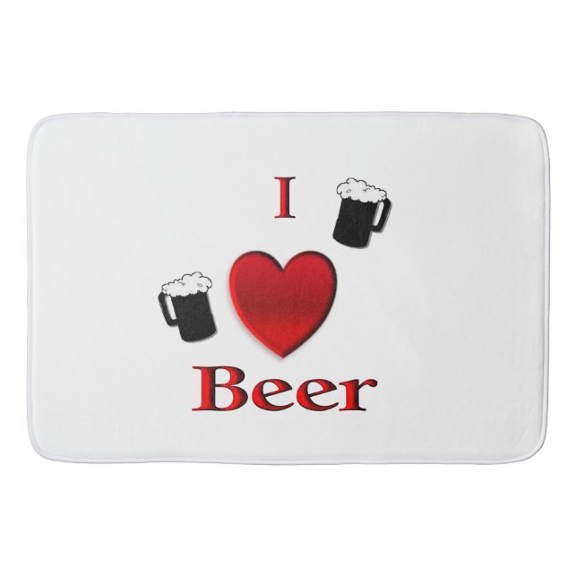 Tapete De Banheiro I Heart Beer Design (Frente)