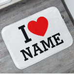 Tapete De Banheiro I Heart Name Bath Mat<br><div class="desc">Escreva o Nome ou Texto desejado na Seção de nome.</div>