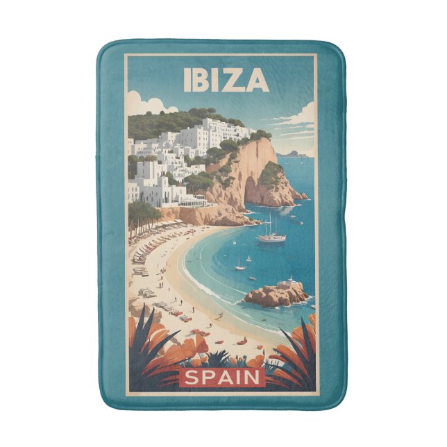 Tapete De Banheiro Ibiza, Poster de viagens Espanha (Frente Vertical)