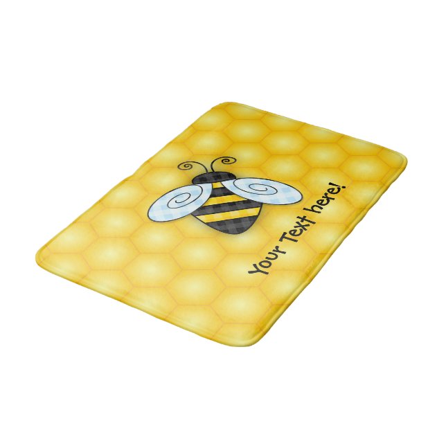 Tapete De Banheiro Ícone de zumbido do zangão e do favo de mel (Angulado)