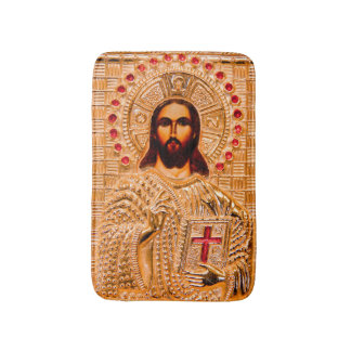 Tapete De Banheiro Ícone do ouro Jesus Cristo