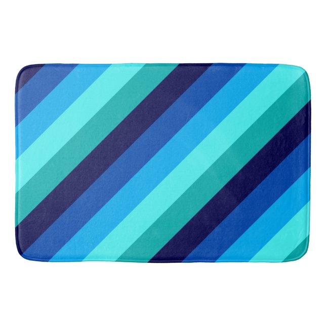 Tapete De Banheiro Icy Blue Teal Strike Large Bath Mat (Frente)