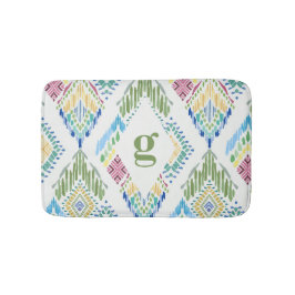 Tapete De Banheiro Ikat Floral Sem Olhos Padrão