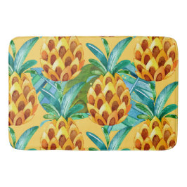 Tapete De Banheiro Ilha de Abacaxi Dourada tropical