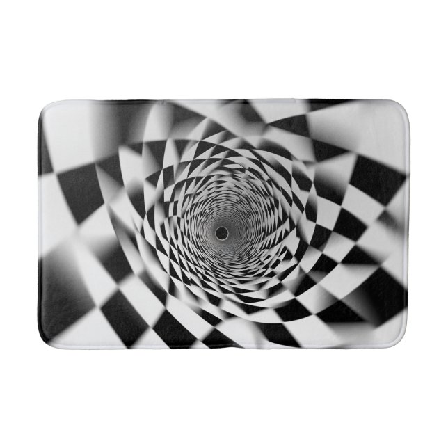 Tapete De Banheiro Ilusão Espiral Hiponética Bath Mat (Frente)