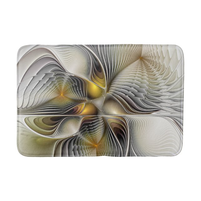 Tapete De Banheiro Ilusão Óptica Abstrata Fractal 3D Com Profundidade (Frente)