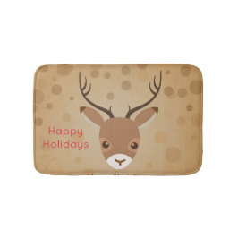 Tapete De Banheiro ilustração das renas sobre fundo castanho