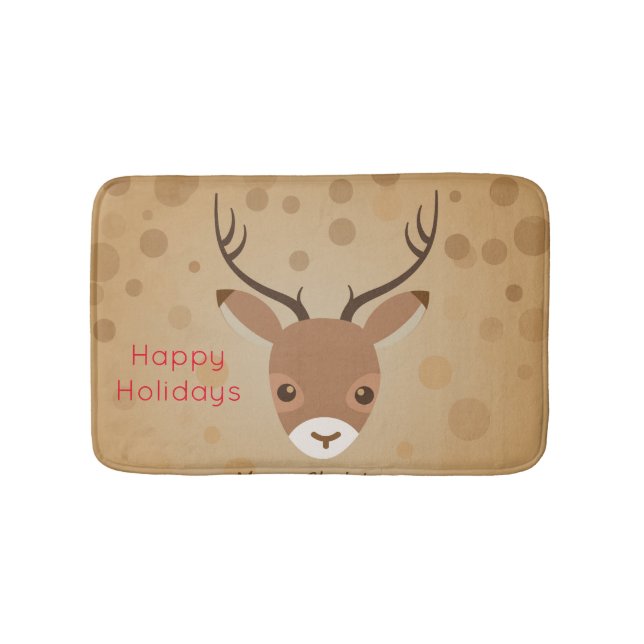 Tapete De Banheiro ilustração das renas sobre fundo castanho (frente)