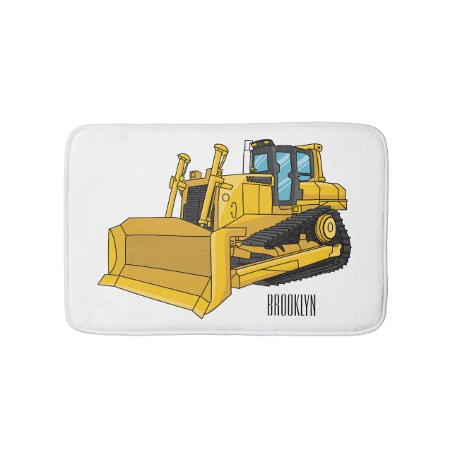 Tapete De Banheiro Ilustração de desenho animado Bulldozer (frente)