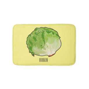 Tapete De Banheiro Ilustração de desenho animado de alface